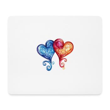 Herzen Liebe Ornamente Hochzeit - Mousepad (Querformat) - Weiß - Vorne