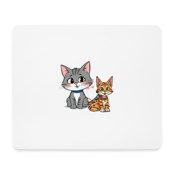 Illustration de copain de chat ludique - Tapis de souris (format paysage) - blanc - Devant