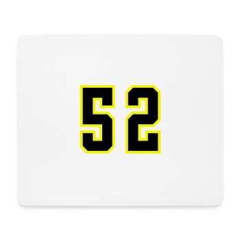 52 Zahl Trikot - Mousepad (Querformat) - Weiß - Vorne