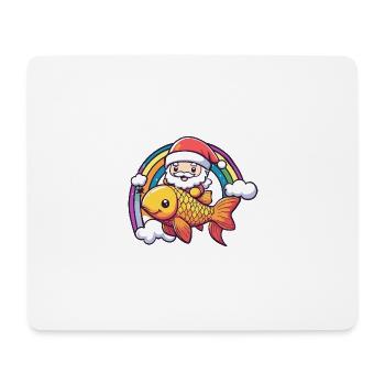 Goldfische Weihnachtsmann Regenbogen - Mousepad (Querformat) - Weiß - Vorne