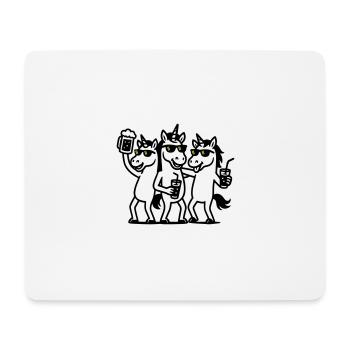 Einhorn Bier Party - Mousepad (Querformat) - Weiß - Vorne