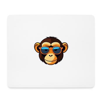 Singe cool avec des lunettes de soleil - Tapis de souris (format paysage) - blanc - Devant
