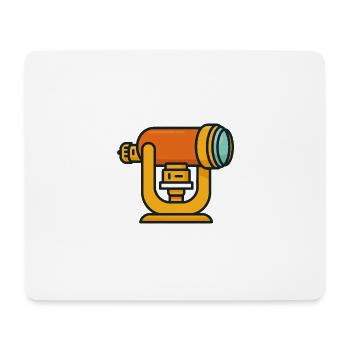 Orange Teleskop Cartoon - Mousepad (Querformat) - Weiß - Vorne