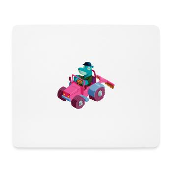 Hippo in a tractor - Mouse Pad (horizontal) - white - Front