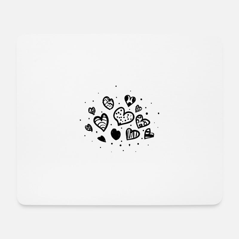 Herzen überall - Mousepad (Querformat) - Weiß