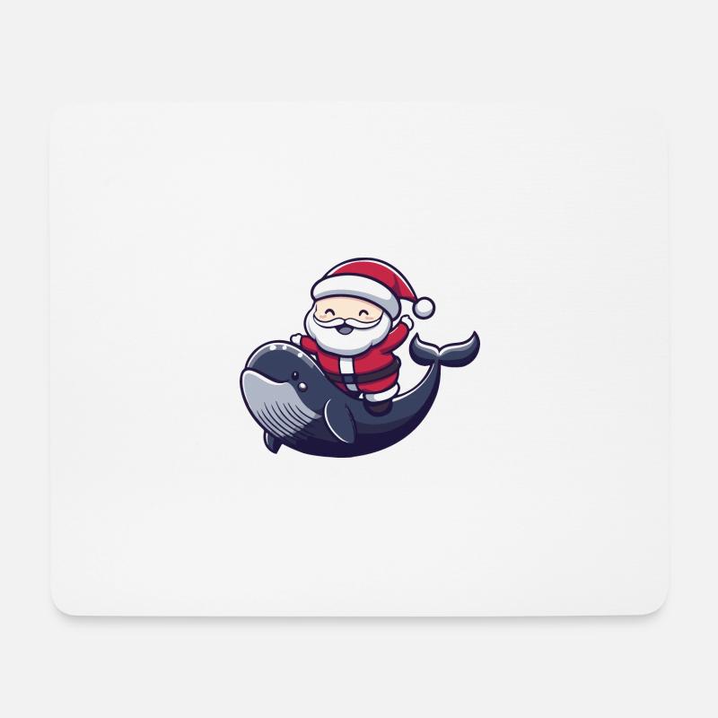 Wal Weihnachtsmann - Mousepad (Querformat) - Weiß