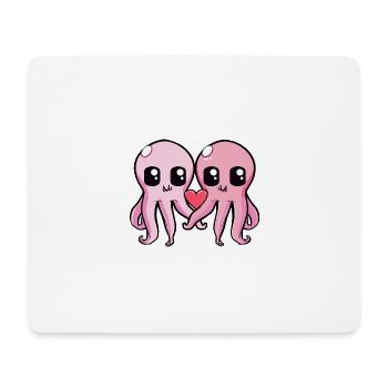 Oktopus Paar Valentinstag - Mousepad (Querformat) - Weiß - Vorne