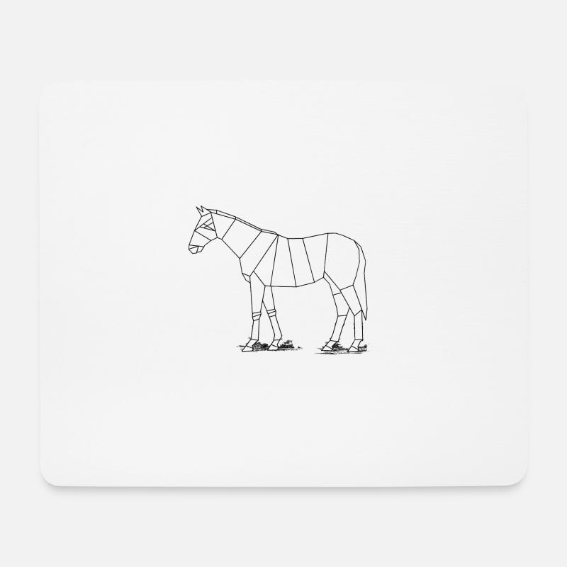 Pferd Cowboy Reiten Geometrie - Mousepad (Querformat) - Weiß