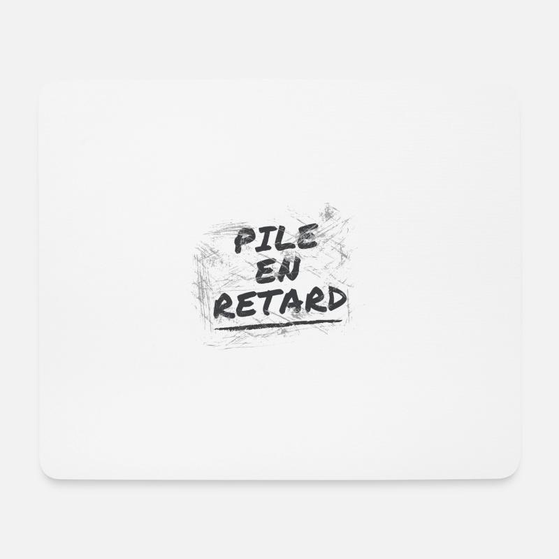 Pile en retard - Tapis de souris (format paysage) - blanc