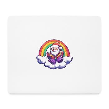 Schmetterling Weihnachtsmann Regenbogen - Mousepad (Querformat) - Weiß - Vorne