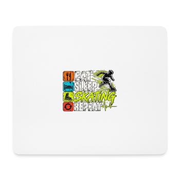 Inline Skating – Eat Sleep Skating Repeat - Mousepad (Querformat) - Weiß - Vorne