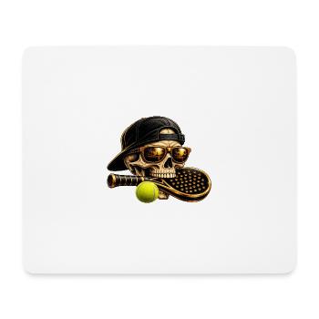 Skelett mit Sonnenuntergang Padel-Style - Mousepad (Querformat) - Weiß - Vorne