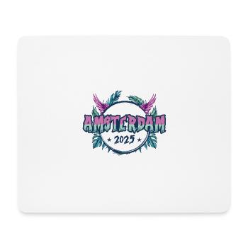 Vacances Amsterdam 2025 - Tapis de souris (format paysage) - blanc - Devant
