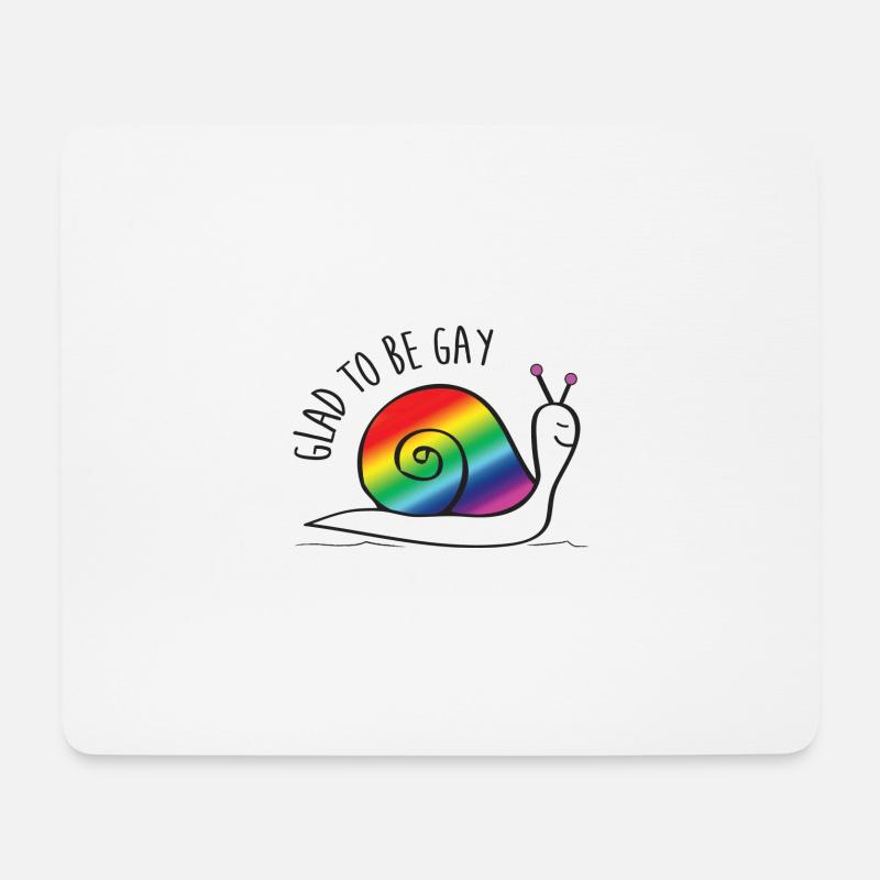 Froh, schwule Regenbogenschnecke zu sein - Mousepad (Querformat) - Weiß