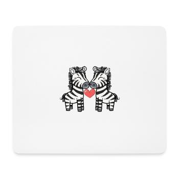 Zebra Paar Valentinstag - Mousepad (Querformat) - Weiß - Vorne