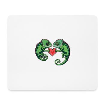 Chameleon Paar Valentinstag - Mousepad (Querformat) - Weiß - Vorne