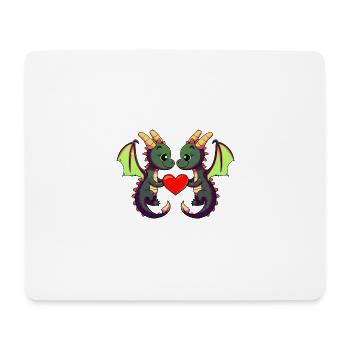 Dragon Couple Valentine's Day - Mouse Pad (horizontal) - white - Front