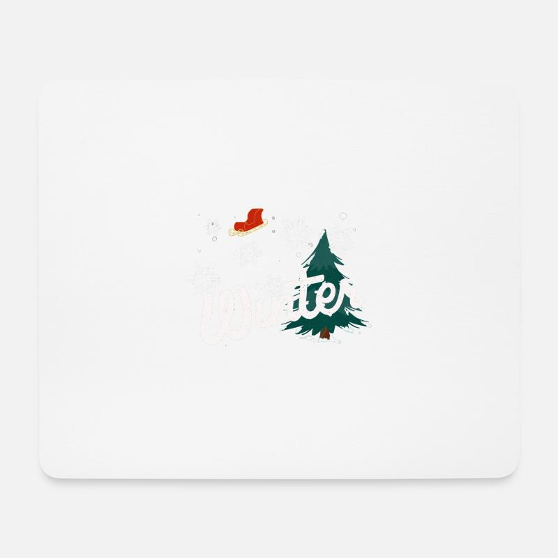 Winter - Mousepad (Querformat) - Weiß