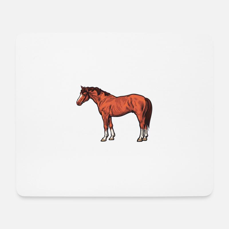 Pferde - Mousepad (Querformat) - Weiß