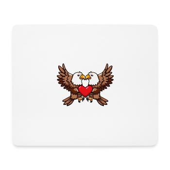 Couple d’aigles Saint-Valentin - Tapis de souris (format paysage) - blanc - Devant