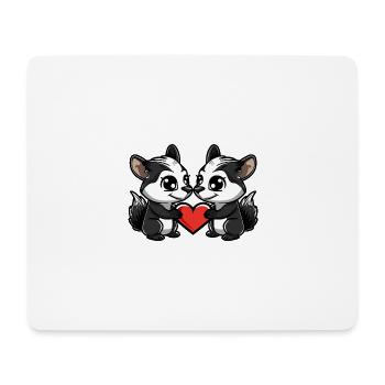 Skunk Couple Saint-Valentin - Tapis de souris (format paysage) - blanc - Devant