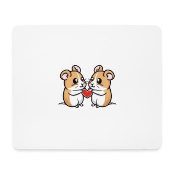 Hamster Couple Saint-Valentin - Tapis de souris (format paysage) - blanc - Devant