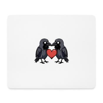 Corbeau Coeur de la Saint-Valentin - Tapis de souris (format paysage) - blanc - Devant