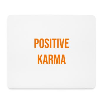 Positive Karma Typografie in Orange - Mousepad (Querformat) - Weiß - Vorne