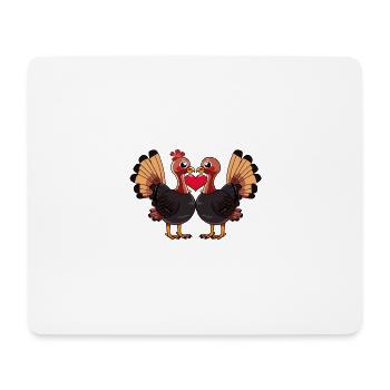 Truthahn Paar Valentinstag - Mousepad (Querformat) - Weiß - Vorne