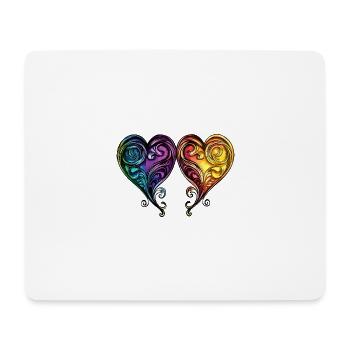 Hearts Ornament Floral - Mouse Pad (horizontal) - white - Front