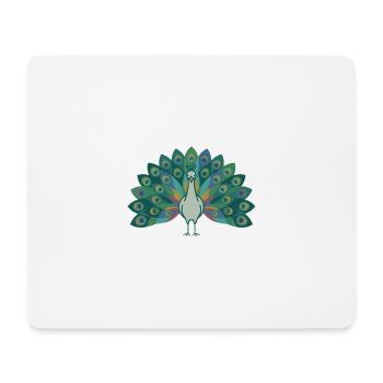 Pfau - Mousepad (Querformat) - Weiß - Vorne