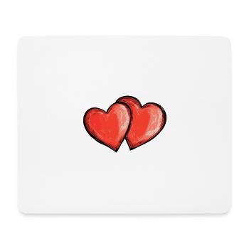 Herzen Liebe Symbol - Mousepad (Querformat) - Weiß - Vorne