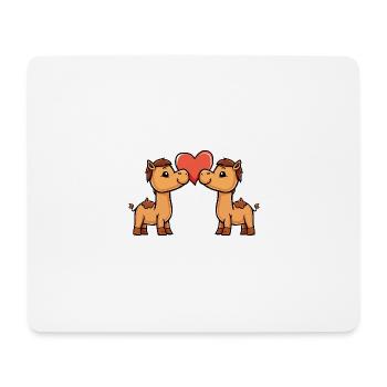 Couple de chameaux Saint-Valentin - Tapis de souris (format paysage) - blanc - Devant