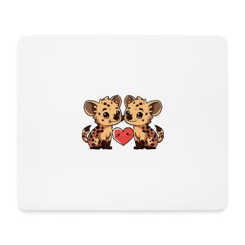 Hyène Couple Saint-Valentin - Tapis de souris (format paysage) - blanc - Devant