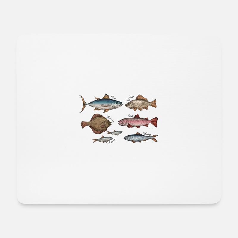 Meerestiere - Mousepad (Querformat) - Weiß