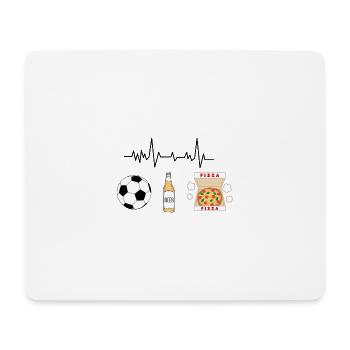 Fußball, Bier, Pizza - Mousepad (Querformat) - Weiß - Vorne