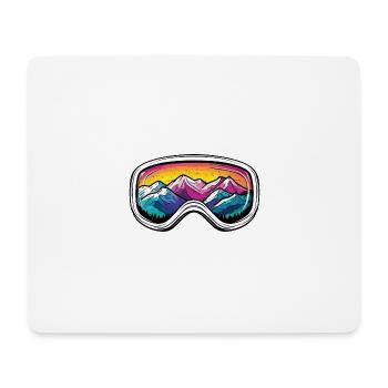 Lunettes de ski Montagnes Piste - Tapis de souris (format paysage) - blanc - Devant