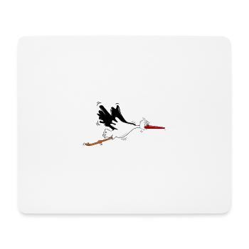Tier Storch Elsass - Mousepad (Querformat) - Weiß - Vorne