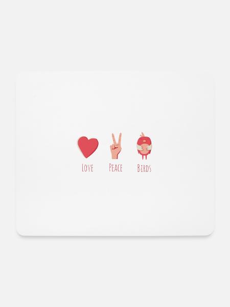 Vögel - Mousepad (Querformat) - Weiß