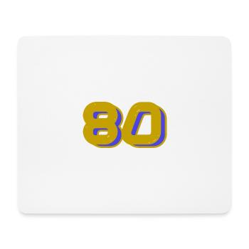 80. 80 ANS. 80e ANNIVERSAIRE. ANNIVERSAIRE 80 ANS. - Tapis de souris (format paysage) - blanc - Devant