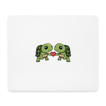 Turtle Couple Valentine's Day - Mouse Pad (horizontal) - white - Front