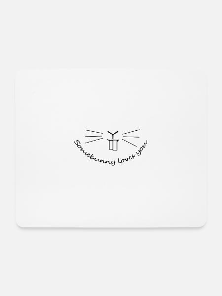 Somebunny Loves You – süße minimalistische Hasenkunst - Mousepad (Querformat) - Weiß