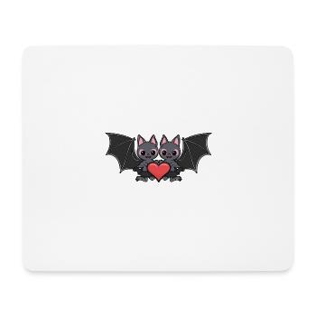 Fledermaus Paar Valentinstag - Mousepad (Querformat) - Weiß - Vorne