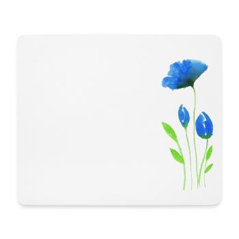 Blauer Blumen in moderner Watercolor Optik - Mousepad (Querformat) - Weiß - Vorne