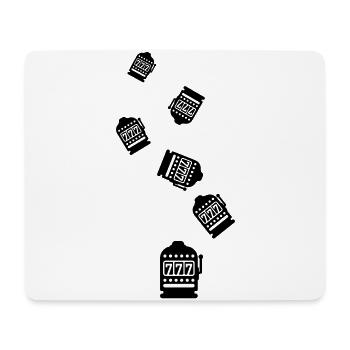 One-armed bandit silhouette icon - Mouse Pad (horizontal) - white - Front