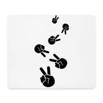 Hand Peace - Mousepad (Querformat) - Weiß - Vorne