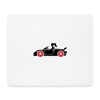 Frau Auto Cabrio - Mousepad (Querformat) - Weiß - Vorne
