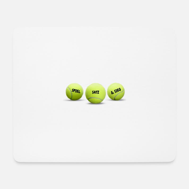 Tennis Spiel Satz & Sieg Tennisbälle Tenis - Mousepad (Querformat) - Weiß