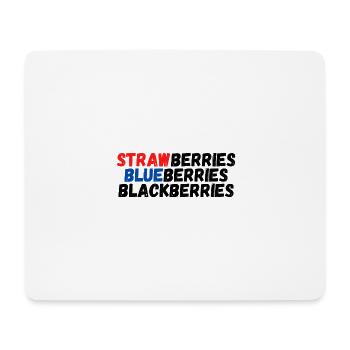 Erdbeeren, Heidelbeeren, Brombeeren - Mousepad (Querformat) - Weiß - Vorne