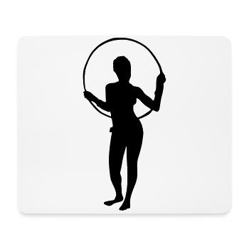 frau hula hoop reifen - Mousepad (Querformat) - Weiß - Vorne